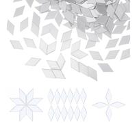 Lusofie 150 piastrelle a mosaico a specchio in acrilico, piccoli specchi per artigianato, a forma di diamante, mini specchi artigianali per decorazioni artistiche da parete, porta, casa (2,4 cm)