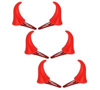 Lusofie 3 Paia Fermagli per Capelli in Corno da Diavolo Rosso Halloween Corna Diavolo Cosplay Fermagli per Capelli Piccolo Costume da Vampiro Cosplay Costume Party Dress Up Halloween Decor
