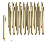 Lusofie 30 Penne a Sfera Dorate Retrattili Slim con Inchiostro Nero Punta Media 0.5mm, Penna per Libro degli Ospiti per Matrimonio, Festa, Ufficio, Scuola