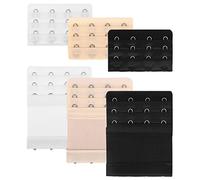 Lusofie 6 Pezzi Allunga Reggiseno Prolunga Reggiseno 4 Ganci 3 File Prolunga Cinghia Estensore Reggiseni Elastica Morbida Confortevole Estensioni Reggiseni per Donna (Pelle, Bianco, Nero)