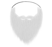 Lusofie Baffi Finti Bianco Comodo e Facile da Indossare Costume da Barba Finta Uomo Anziano Costume di Halloween Natale Cosplay Baffi Finti Uomo