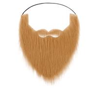 Lusofie Baffi Finti Marrone Comodo e Facile da Indossare Costume da Barba Finta Uomo Anziano Costume di Halloween Natale Cosplay Baffi Finti Uomo