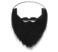 Lusofie Baffi Finti Nero Comodo e Facile da Indossare Costume da Barba Finta Uomo Anziano Costume di Halloween Natale Cosplay Baffi Finti Uomo