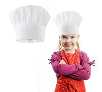 Lusofie Cappello da Cuoco Bambini Cappello Chef Bambino per Neonato Bianco Elastico Regolabile Cappello da Cuoco per Cucina per Divisa Cuoco Ragazza Pizzaiolo Ragazzo