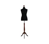 LUSORIA Manichino sartoriale, busto femminile nero/legno scuro (S 36/38)