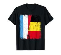Lussemburgo Belgio Mezza Bandiera Lussemburghese Maglia Belga Maglietta