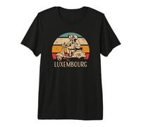 Lussemburgo Vintage Scooter Retro Tramonto Distressed Design Maglietta Premium