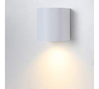 Lussiol E350045 Lazy S - Lampada da parete per interni/esterni, in metallo, 35 W, colore: Bianco