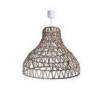LUSSIOL Lampada Satna, sospensione in rattan, 60 W, bianco, ø 49 x H 42 cm
