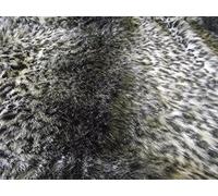 Lusso Animale Finta Pelliccia Materiale Tessuto Grigio Ocelot - Grigio, 1Mtr - 150cmx100cm