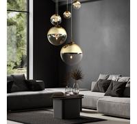 Lusso Appesa Pendolo Lampada Lavoro Camera Vetro Sfera Faretto Soffitto Luce Oro [EEK: Inaditato]