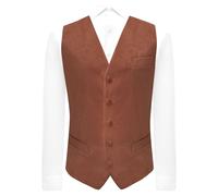 Lusso Bronzo Testurizzato Velluto Gilet, Marrone