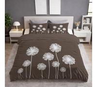 Lusso Confortevole Set Copripiumino - Morbida, Facile Da Pulire, Non Si Stira Copripiuminis - Marrone Scuro - Matrimoniale Copripiumini(240 x 260) - Minimalista Dente Di Leone Floreale Affascinante