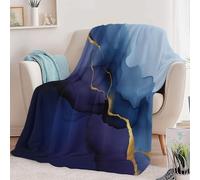 Lusso Ed Eleganza Coperta in Pile di Flanella 100 x 130 cm, Morbida e Calda Vortice Blu Viola Scuro Texture Marmo Coperta Decorativa per Divano e Letto per ufficio auto viaggi campeggio