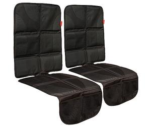 Lusso Gear Car Seat Protector Twin Pack, Thick Padding, 2 Mesh Storage Pockets, Waterproof, Protects Fabric or Leather Seats from Child Car Seat and Pets, Non-Slip Rubber Padded Backing, No Imprint