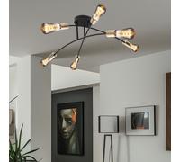 Lusso Lampada da Soffitto Ottone Antico Dormire Camera Illuminazione Design Nero [EEK: Non valutato]