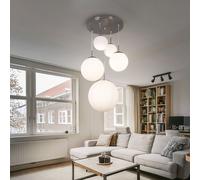 Lusso Lampada Pendente LED Illuminazione Sala Pranzo 5x Sfere Vetro Satinato Lxa [EEK: F]