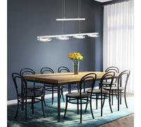 Lusso LED 18 W Appesa Lampada Argento 4-flg Regolatore Vano Vetro Regolabile