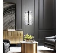 Lusso LED Lampada a Sospensione Ess Camera Cristallo Cromo Soffitto Luce Appesa