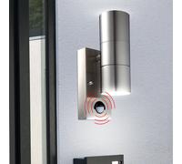 Lusso LED Luce da Parete Facciate Giardino Acciaio Vetro Lampada IP44 Movimento