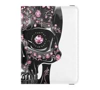 Lusso Nero e Bianco Cranio Pesca Cristallo Portafoglio da viaggio da donna porta passaporto per viaggi Documenti di Viaggio Organizer Protector Carino Libro del passaporto per gli uomini Leggero