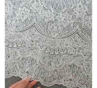 Lusso Pesante Perline Costume Danza Abito Pizzo Ricamo Matrimonio Pizzo Tessuto