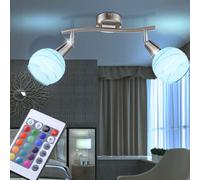 Lusso RGB LED Coprire Parete Lampada Vetro Faretto Ess Camera Luce Telecomando [EEK: F]