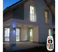 Lusso RGB LED Parete Esterno Up Down Luci Regolatore Voce di Hof Lampada Remoto [EEK: F]