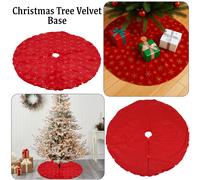Lusso Rosso & Oro 1M Albero Gonna Rotondo Velluto Natale Tappeto Decorazione