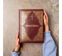 Lusso Sacra Bibbia Kjv Famiglia Edizione Bordeaux Pelle Vecchio & Nuovo