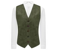 Lusso Scuro Verde Oliva Camoscio Gilet, Moleskin