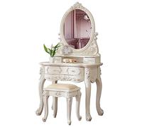 Lusso Stile Europeo Trucco Vanity Set con Sgabello 4 Cassetti Toeletta Specchio Camera da Letto Mobili per Lei Elegante Cosmetic nizer