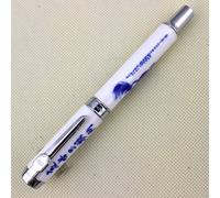 Lusso stilografica Jinhao 950 in porcellana bianca e blu con la calligrafia cinese e il cavallo medio pennino 18kgp