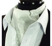 Lusso Uomo Regalo Bianco Sporco Seta Foulard Ascot Tie Sciarpa Floreale Paisley