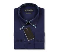 Lusso Uomo Smart Bianco & Nero Doppio con Colletto con Bottoni Italiano Camicia