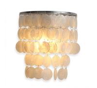 Lussuosa Applique da Parete in Stile Boho Costiero con Dischi in Madreperla, Finitura Oro e Argento Scintillante,Da in Conchiglia Di Capiz,Da Decorativa Artistica per Camera da Letto e Soggiorno (Oro)