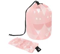 Lussuosa borsa per il trucco impermeabile grande da donna, resistente ed elegante per viaggi e uso quotidiano, triangolo rosa geometrico, Multicolore, 9.9x6.9in/25.2x17.6cm;6x3.5in/15.2x8.8cm