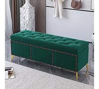 Lussuosa cassapanca ottomana in velluto, moderna, imbottita, con comodo cuscino, elegante cassapanca portaoggetti per l'estremità del letto, perfetta per la decorazione della casa e nization