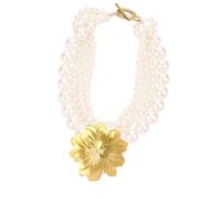 Lussuosa catena multifilo perle sintetiche Catena clavicola Versatile Formale Occasioni speciali Finitura elegante Stratificazione Audaci perle finte Collana dichiarazione per le donne Elegante