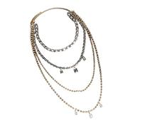 Lussuosa catena per il corpo multistrato lunga nappe strass catena per donne ragazze feste ed eventi sociali strass corpo, Misura unica, come descritto, come descritto