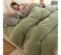 Lussuosa coperta invernale in lana di agnello spessa, calda e pesante, ultra morbida per tutte le stagioni, per biancheria da letto accogliente, moderna trapunta in peluche per notti fredde