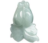 Lussuosa e squisita Collana di Giada Naturale - Design Dettagliato con Pendente a Forma di Pesce e Loto - Simbolo di buona Fortuna e prosperità - Ideale Come Bellissimo Regalo per Occasioni Speciali
