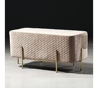 Lussuosa panca ottomana in morbido velluto, imbottita, poggiapiedi moderno, sgabello multifunzionale - kaki 88 x 45 x 44 cm (35 x 18 x 17 pollici)