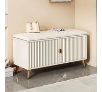 Lussuosa panca ottomana scarpiera nizer con seduta sottile scarpiera nascosta con cassetti per ingressi con tacchi alti (dimensioni: 60 x 50 x 30 cm, colore: oro bianco)