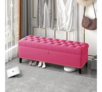 Lussuosa panca portaoggetti in velluto, moderna, imbottita, con bottoni, elegante per camera da letto, ottomana, arredamento chic per la casa