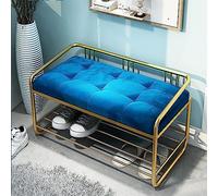 Lussuosa scarpiera in velluto, moderna trapuntata, con scarpiera dorata, elegante soluzione per decorare la casa, perfetta per il corridoio