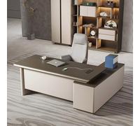 Lussuosa scrivania amministrativa a forma di L - 70,9/78,74 "spaziosa scrivania per computer in legno massello, moderna e semplice postazione di lavoro amministrativa (adatta per ufficio/studio)