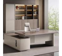 Lussuosa scrivania amministrativa a forma di L - 70,9/78,74 "spaziosa scrivania per computer in legno massello, moderna e semplice postazione di lavoro amministrativa (adatta per ufficio/studio)