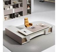 Lussuosa scrivania amministrativa a forma di L - 78,74/86,6 "spaziosa scrivania per computer in legno massello, moderna e semplice postazione di lavoro amministrativa (adatta per ufficio/studio)