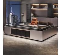 Lussuosa scrivania amministrativa a forma di L - 78,74/86,6 "spaziosa scrivania per computer in legno massello, moderna e semplice postazione di lavoro amministrativa (adatta per ufficio/studio)